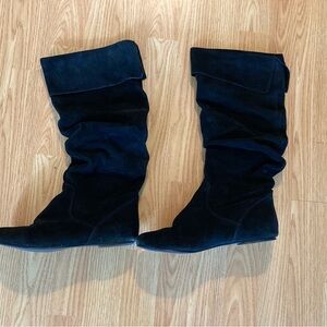 Steve Madden Black Leather Suede Boots